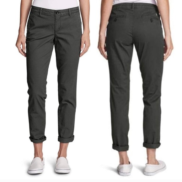 Eddie Bauer Legend Wash Boyfriend Carbon Pants Relaxed NWT Women's Size 10 - Picture 1 of 12
